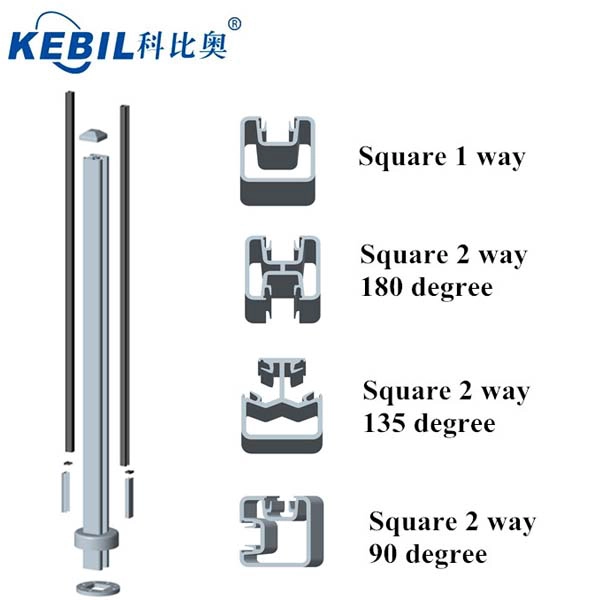 Square Type and Round Type Aluminum Post and Fittings Balustrade for Deck,Balcony and Pool Fence Aluminum Glass Railing System
