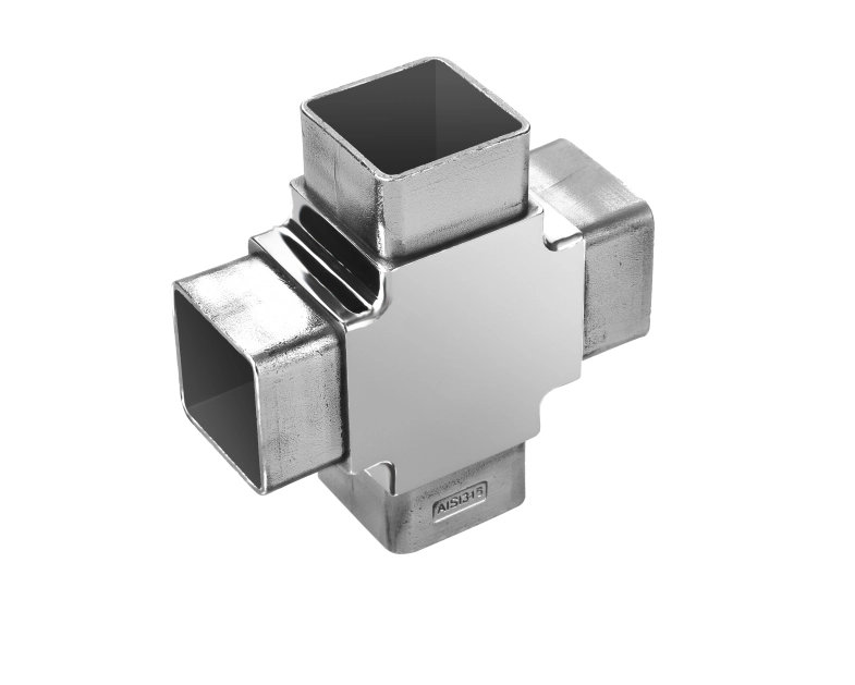 Square tube connectors for stainless steel pipe 40x40mm