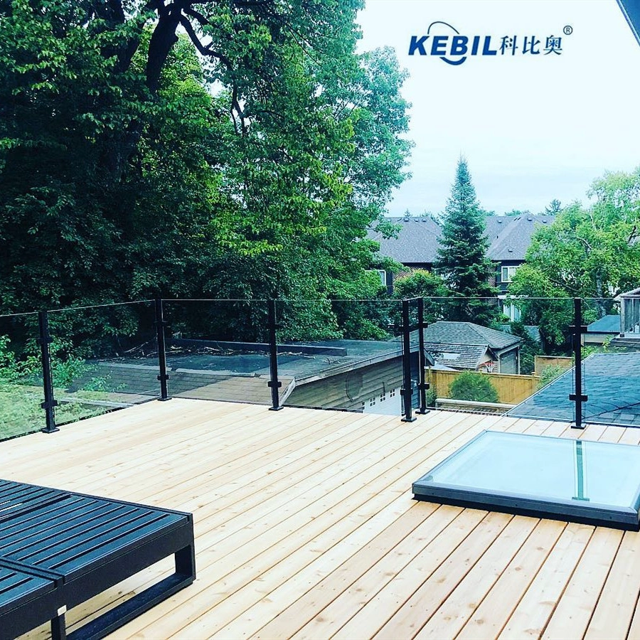 Roestvrij staal 304 of 316 zwart Matt Square Balustrade Post Modern Glass Railing Design