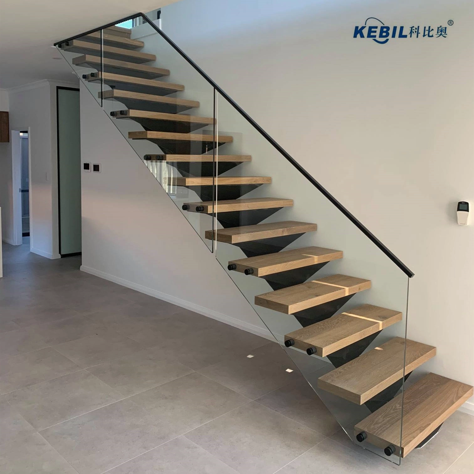 Stainless Steel 316L Glass Railing Black Color Square Slot Tube Handrail & Fittings