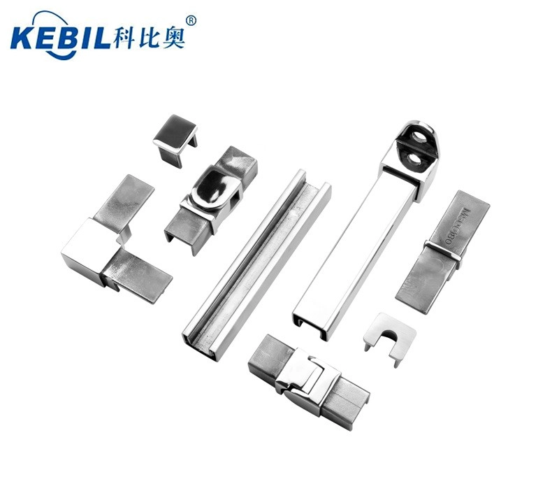 Stainless Steel 316L Glass Railing Black Color Square Slot Tube Handrail & Fittings