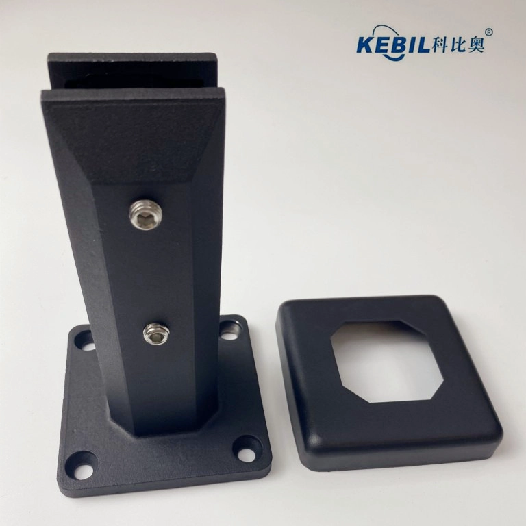 Ruostumattomasta teräksestä valmistettu musta lasiputki kehyksetön lasikaiteen allas aidan kaide