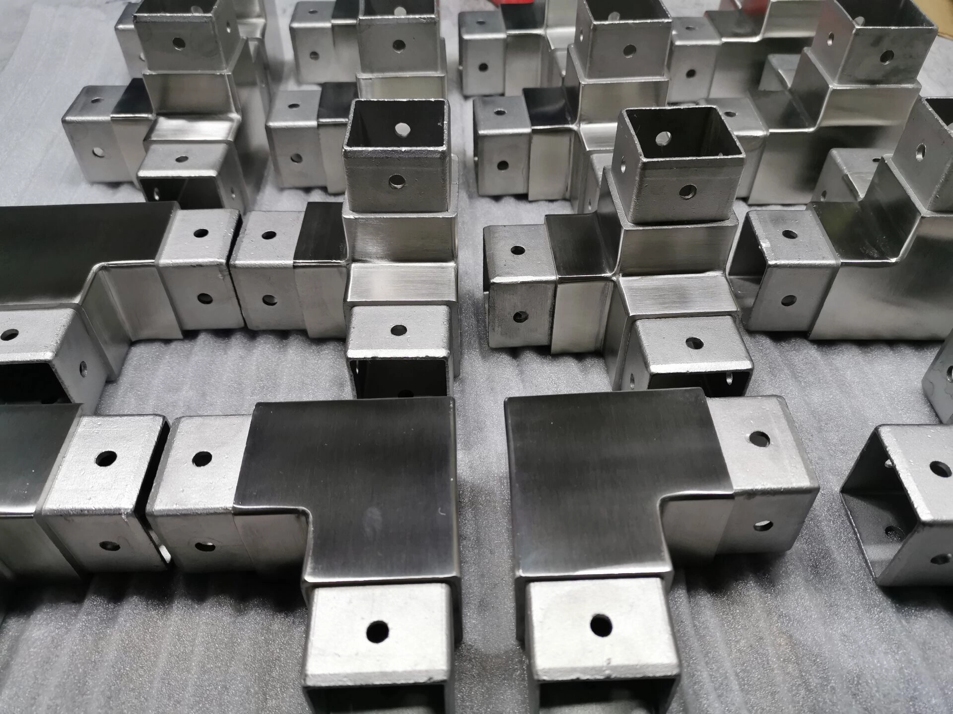 Stainless Steel Handrail Elbow 3 Way Square Tube Connectors