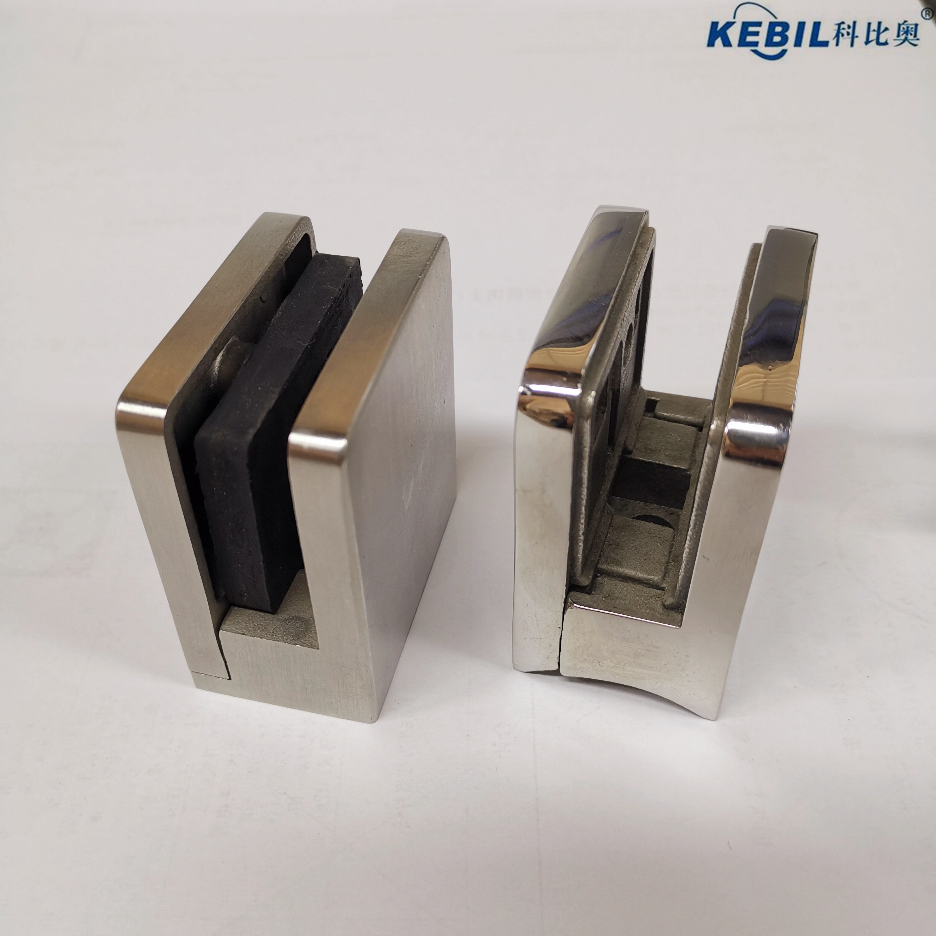 Stainless Steel Square Glass Clamp Fixing to Round or Square Post or Wall