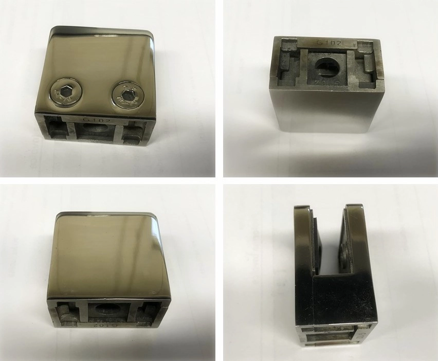 Stainless Steel Square Glass Clamp Glass Clip Bracket for 1/2" Glass