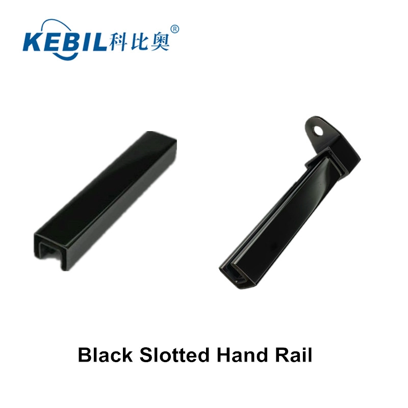 Stainless Steel U Shape Black Slotted Capping Hand Rail for 12mm Glass