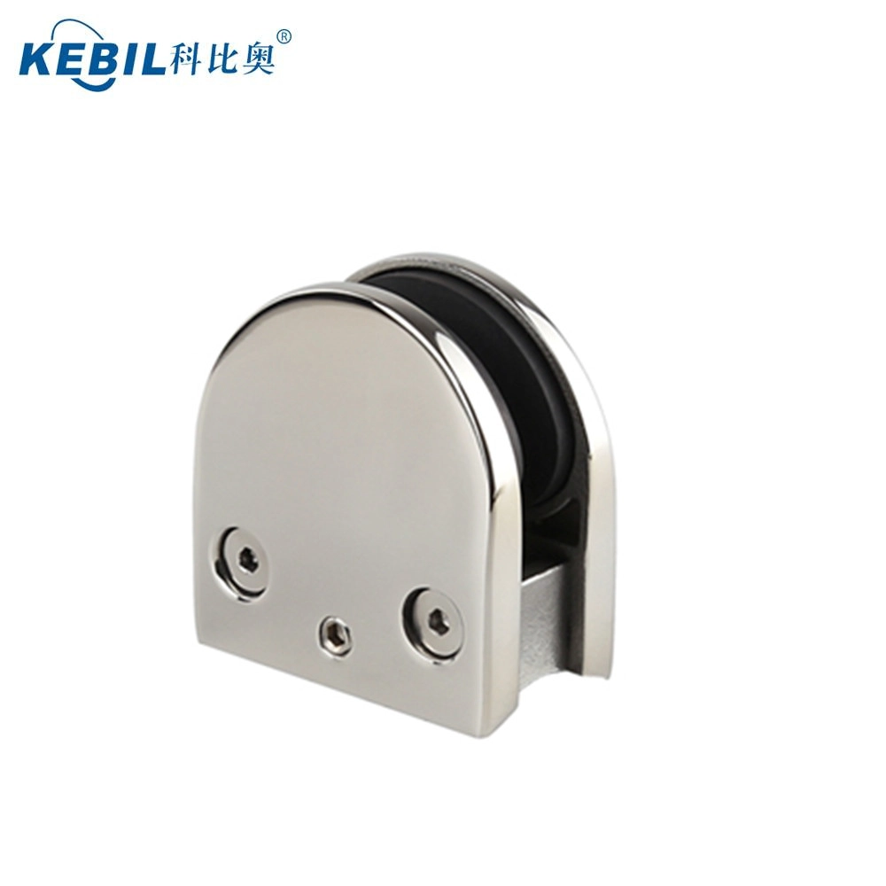 Stainless steel 316 D-shape glass clip for balustrade post use