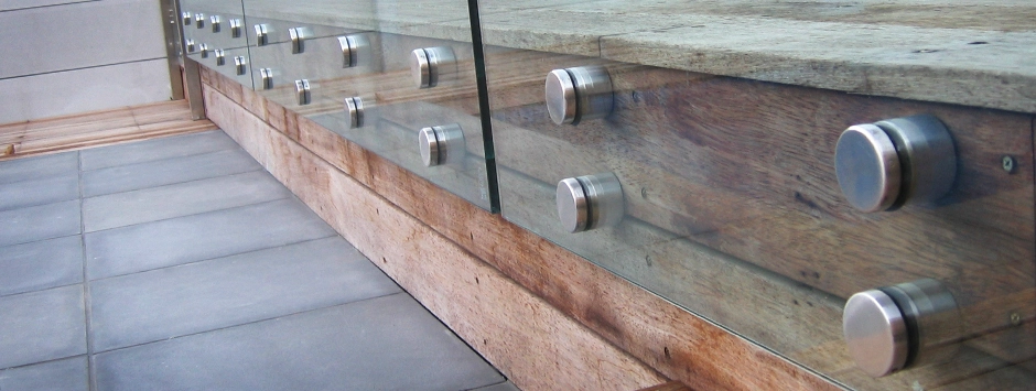 Roestvrij staal 316 glazen staafdiameter 30 mm voor houtmontage raamloos railing ontwerp