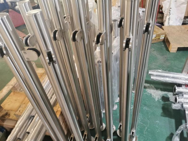 Stainless steel glass balustrade post for semi-frameless glass railing for swimming pool or balcony