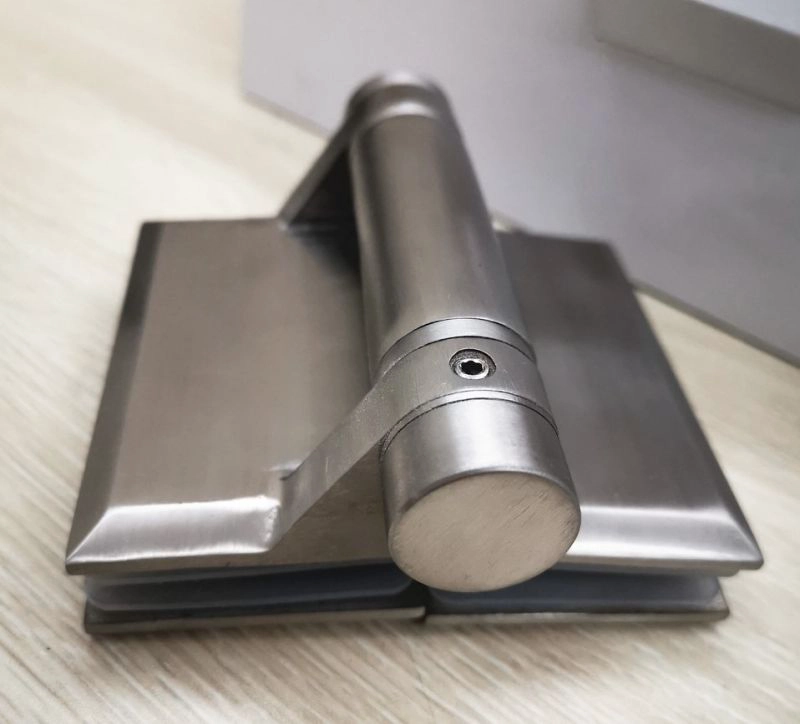 Stainless steel matte black glass to glass hinge with two flat ends for frameless glass pool fencing
