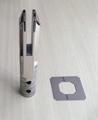 Stainless steel square core drill spigot for frameless glass railing design