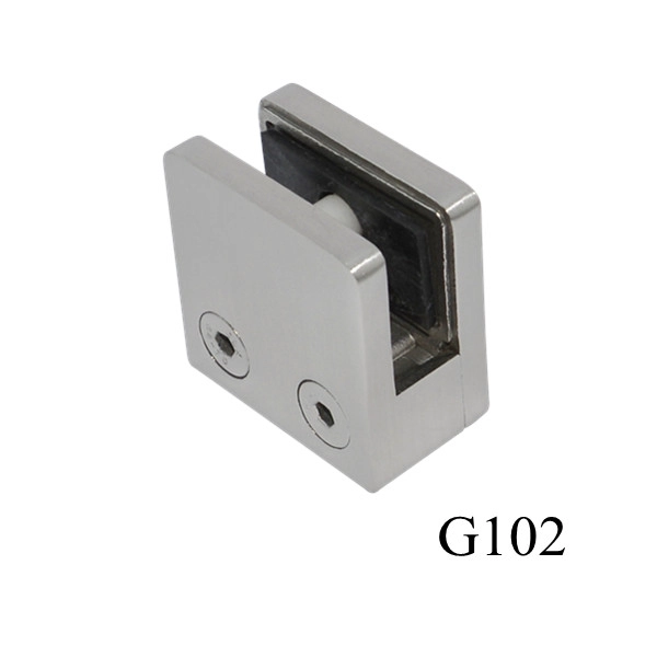 Aço inoxidável tipo quadrado braçadeira de vidro com pino de segurança para 8-10mm de vidro, base plana