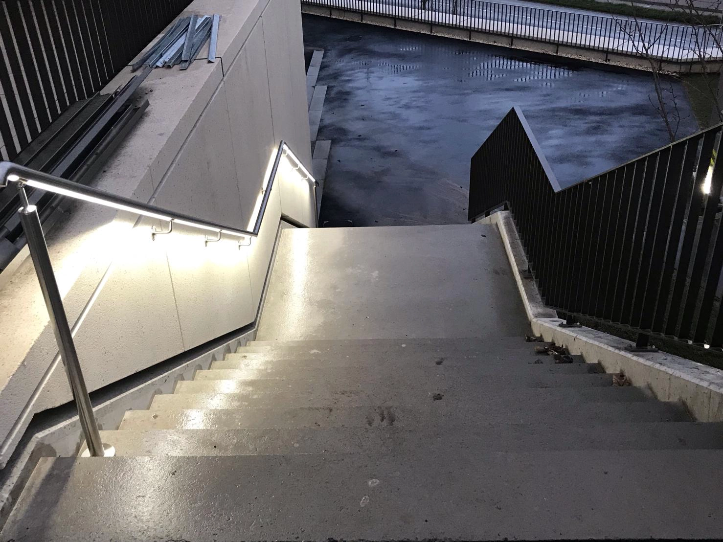 Escalera de acero inoxidable LED Handrail Design