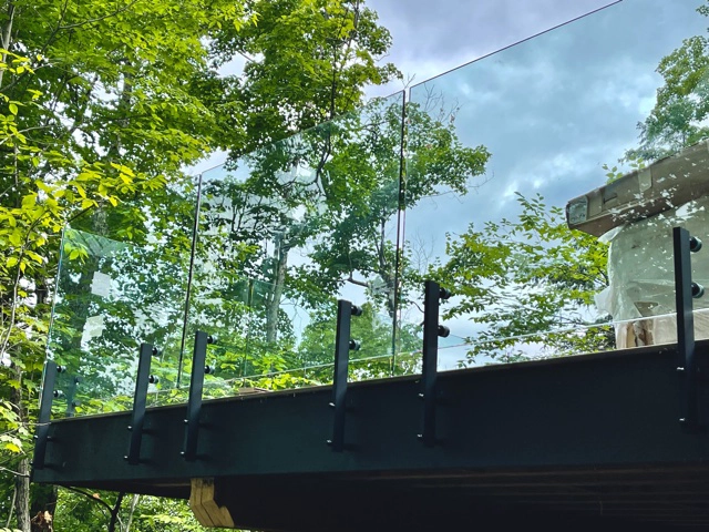 Standoff Post Design Outdoor Aluminium Deck Frameless Side Asennettu lasisaira