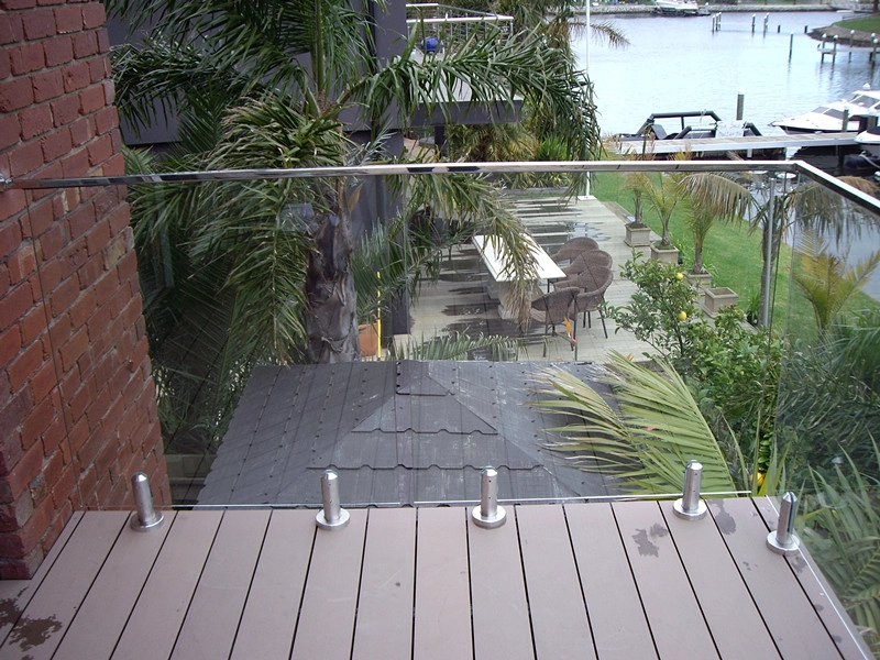 U shape stainless steel handrail square slotted pipe for fiber glass railing outdoor glass railing