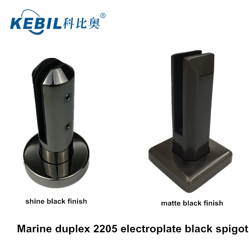 Wholesale Glass Balustrade Duplex 2205 Black Glass Spigot