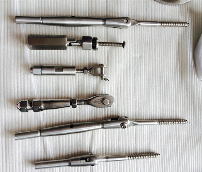 geborsteld roestvrij stalen kabel railsysteem kabel spanners en terminals