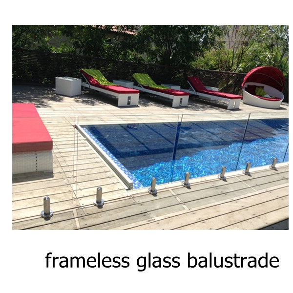 china frameless glass fencing SS316 round clamp with base
