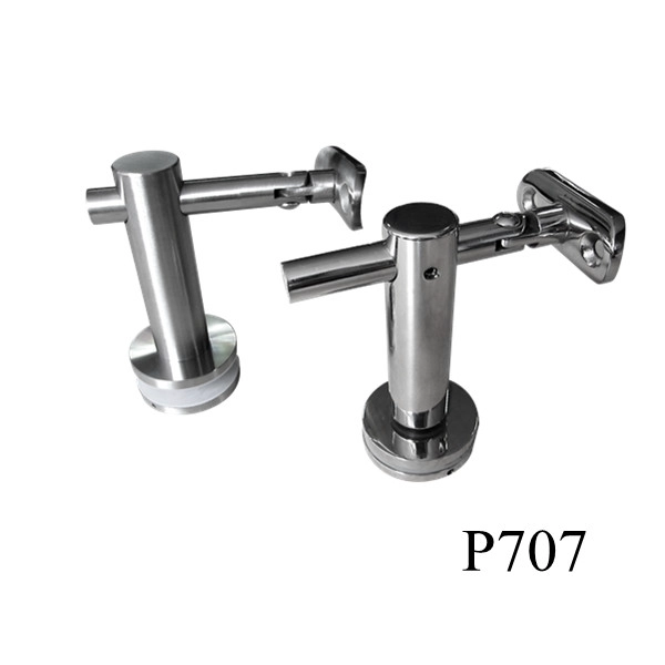 fixed round rail wall mount glass handrail brackets