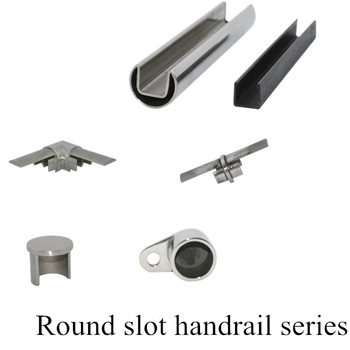 glass balustrade 316L marine grade stainless steel slotted handrail tube