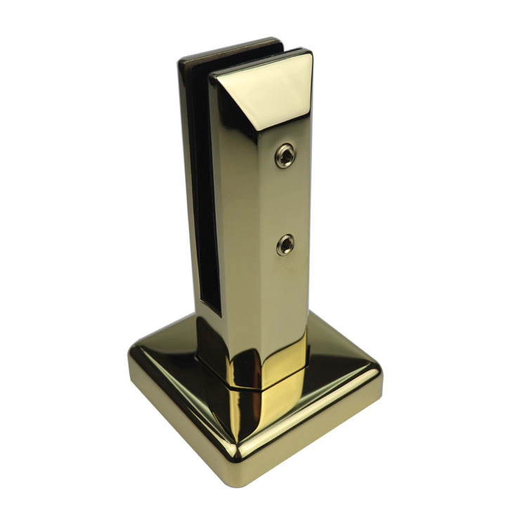 golden color square base plate glass spigot for pool fence