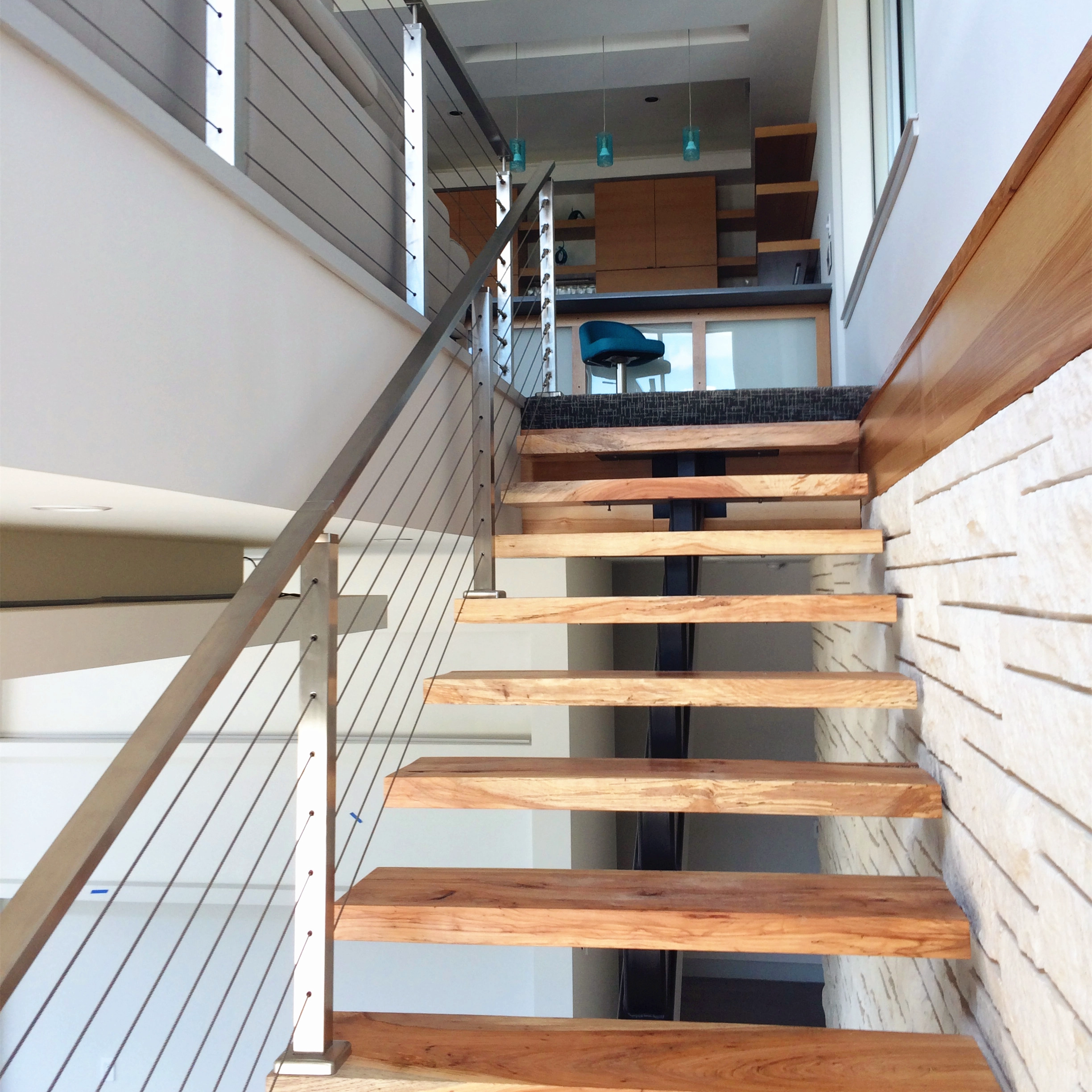 conceptions de garde-corps de câble d'escalier intérieur