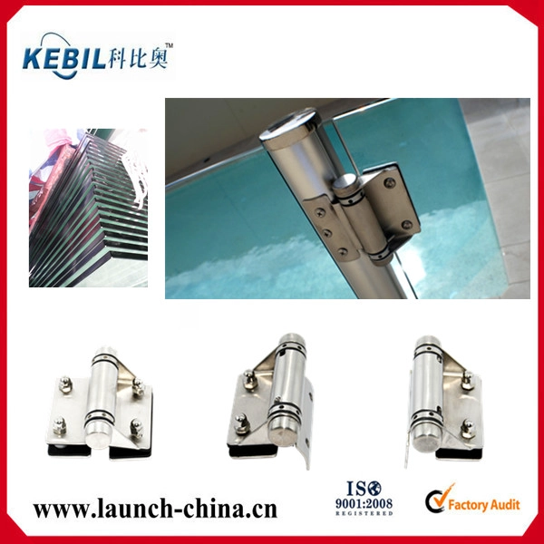 mirror or satin polished stainless steel 316L sheet metal glass to round post hinge