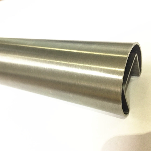 σατινέ φινίρισμα γύρο 42,4 mm groove κουπαστή σωλήνα με αυλάκι 24x24mm