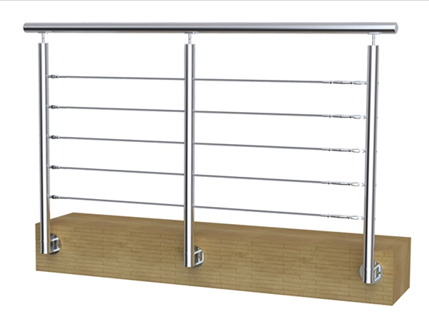 China side fixed cable railing system,side mounted wire rope balustrade system