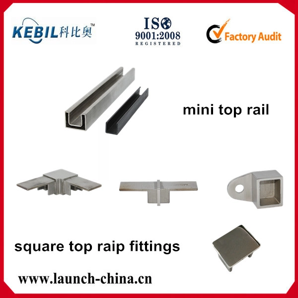 square stainless steel balustrades top rails for frameless glass railing