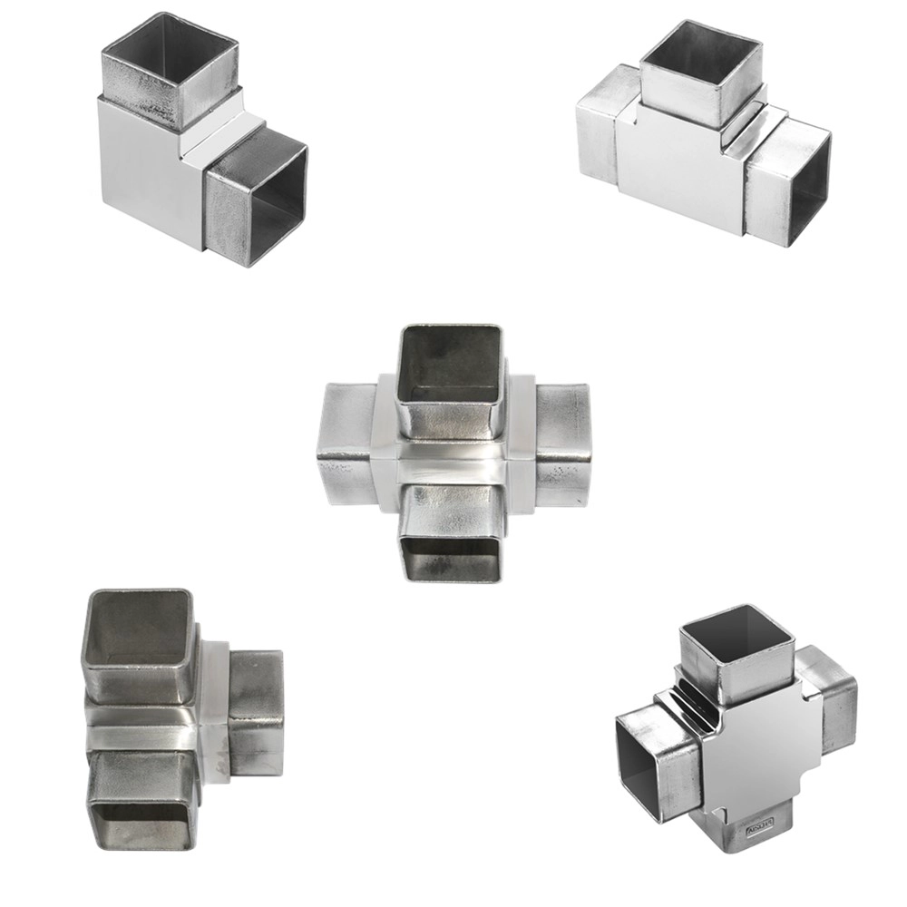 stainless steel 3 way square tube joint