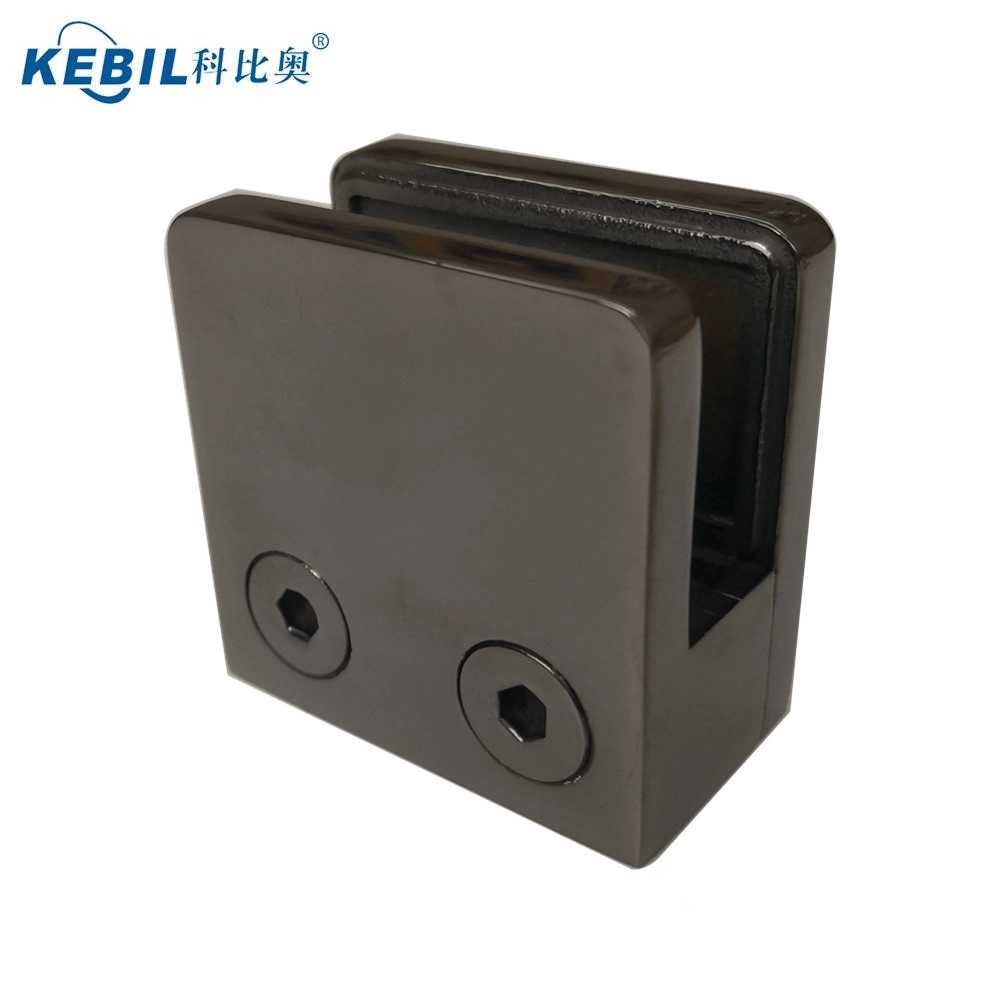 stainless steel black color glass clamp for staircase railing design