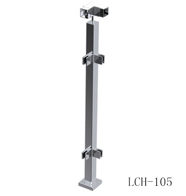 stainless steel glass railing post square 90 degree