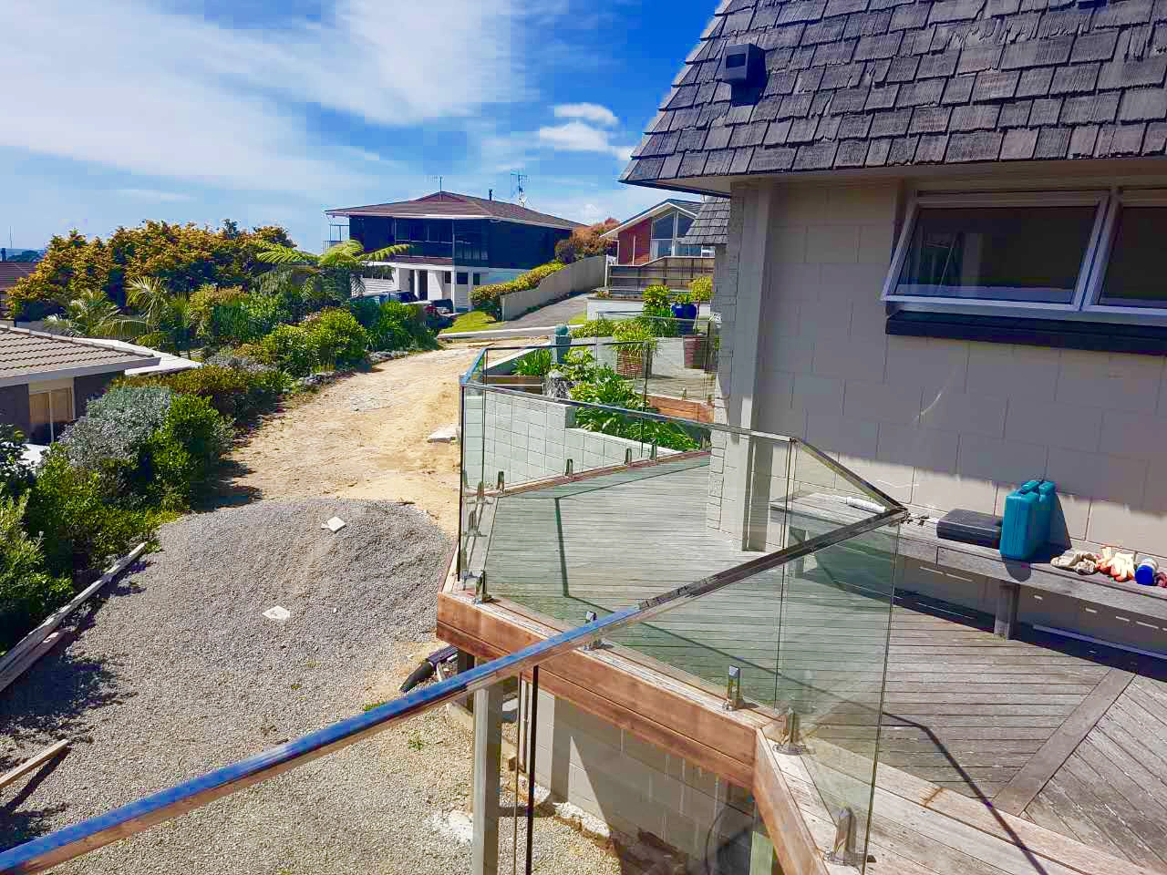 stainless steel glass railing slot tube top rail