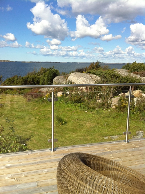 stainless steel glass railing with balustrade post for balcony