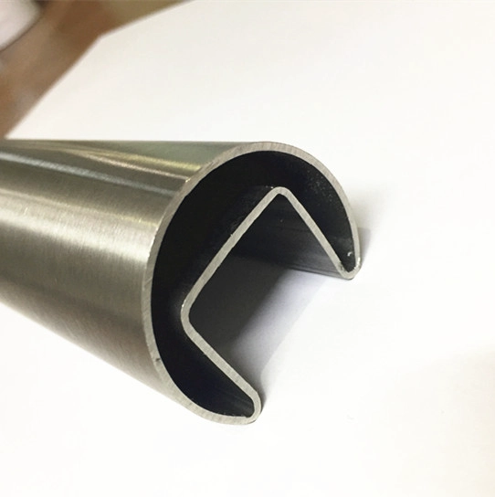 stainless steel groove tube for glass railing handrail