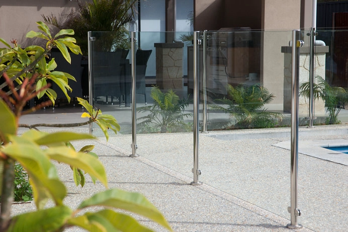 stainless steel post infill with tempered glass for balcony railing