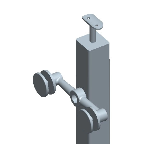 stainless steel railing post with glass standoff attachment