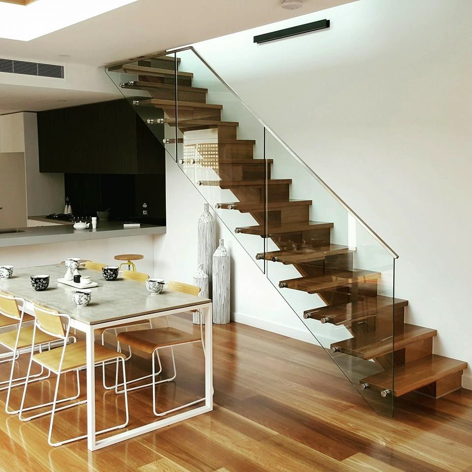 impasse de aço inoxidável, vidro frameless escada corrimão moderna concepção de montagem