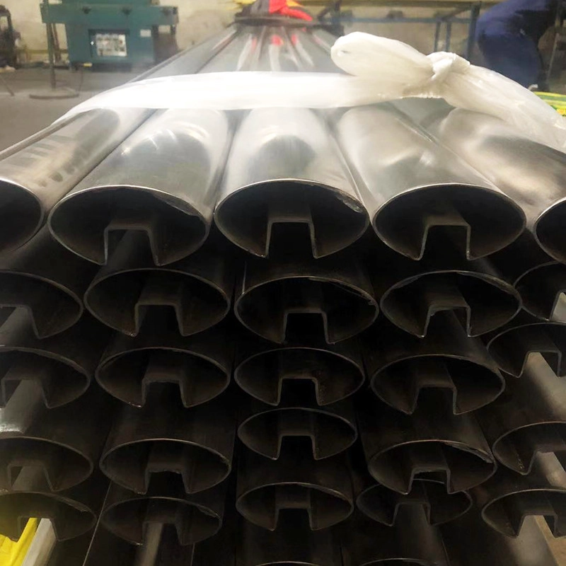 stainless steel top rail oval shape 80x40mm with 20x20mm groove