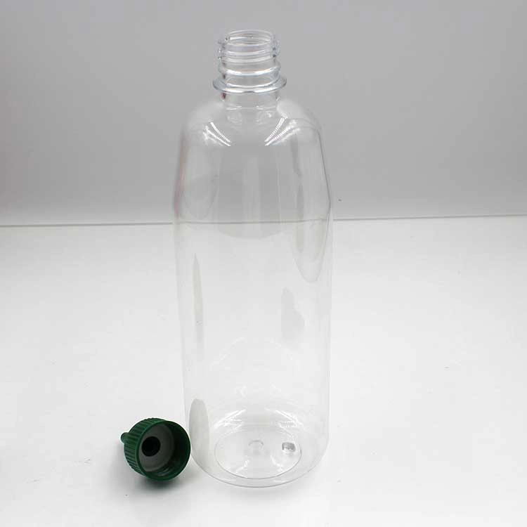 clear empty 750ml sauce bottle