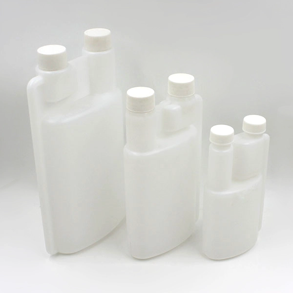 HDPE double neck plastic dosing bottle