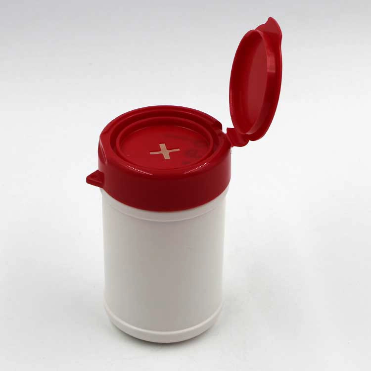 empty plastic wet wipe canister