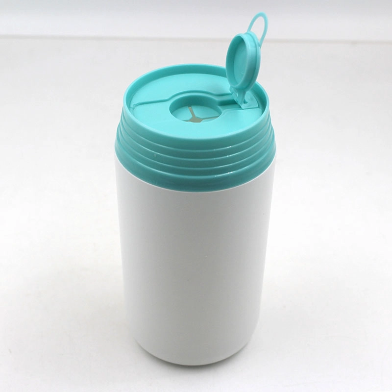 white empty 400ml wet wipe canister