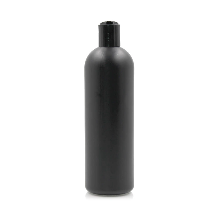 black plastic bottle with disc cap