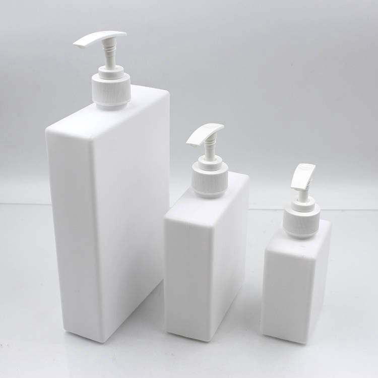 250ml 500ml 1 liter white square pump bottle