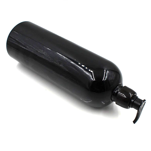 custom empty black 1 liter lotion bottle