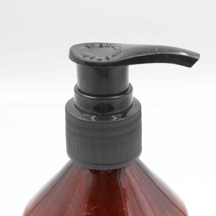 amber pump plastic bottle
