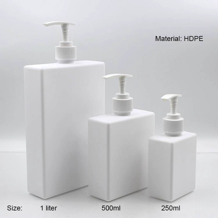250ml 500ml 1000ml white square pump bottle