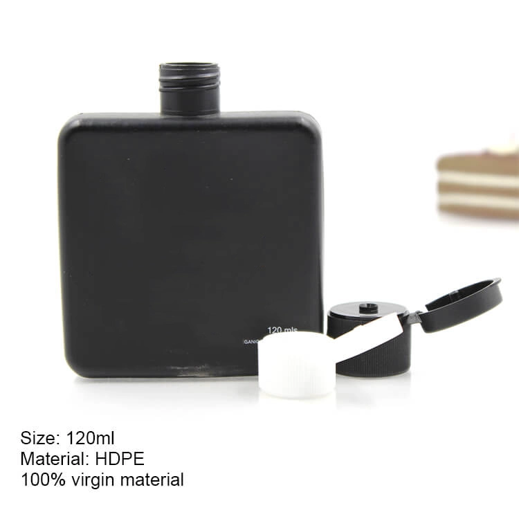 black cosmetic plastic bottle